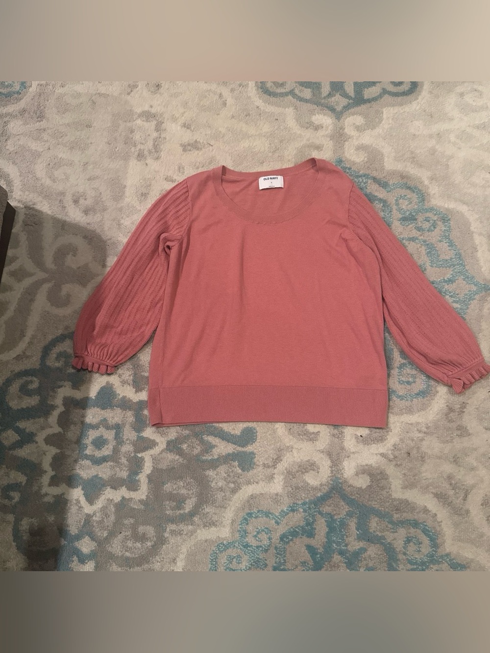 Old Navy Dusty Rose Scoop Neck Lightweight Sweater